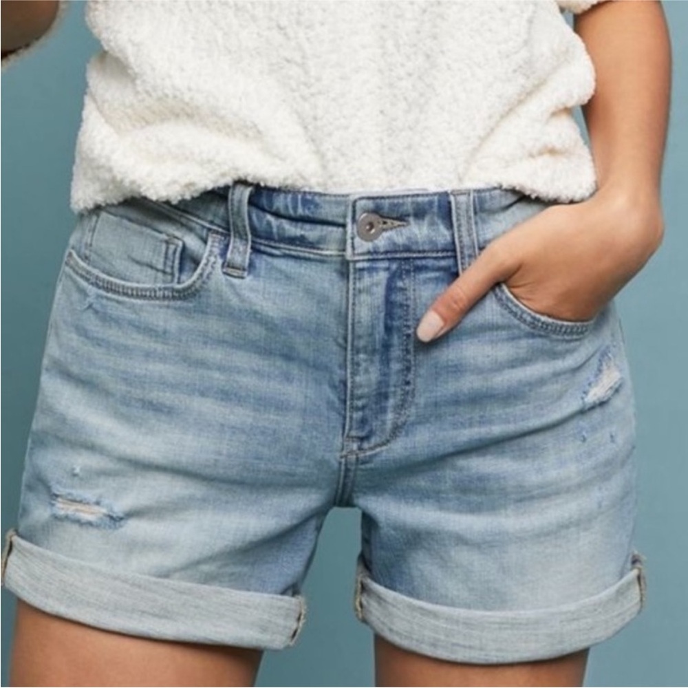 Pilcro Mid-Rise Slim Boyfriend Denim Shorts